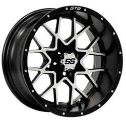 Picture of 12" GTW Vortex Matte Black & Machined Wheel/215/35-12 GTW® Mamba Street Tire