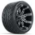 Picture of Set of (4)  12” GTW Tempest Black/Machined Wheels with Fusion GTR Street Tires, Picture 2