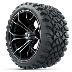 Picture of Set of (4) 15? GTW Spyder Machined/Black Wheels with 23x10-R15 Nomad All-Terrain Tires