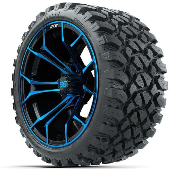Picture of Set of (4) 15? GTW Spyder Blue/Black Wheels with 23x10-R15 Nomad All-Terrain Tires
