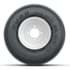 Picture of Set of (4) 8 in White Steel Wheels with 18 in Duro Sawtooth Tires, Picture 2