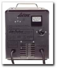 Picture of 48-volt/25 amp automatic charger Lester model #9695 with gray SB175 plug.