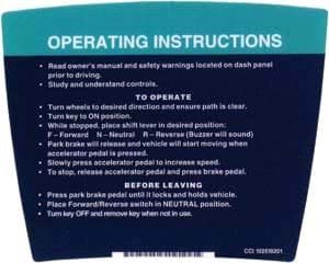 Picture of Operating instructions decal