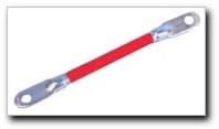 Picture of 6 gauge battery cable with 5/16 eyelet terminals. 12 long. Red.