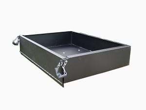 Picture of Cargo box kit, black steel, with supports (L:79 x W:109 x H:23)