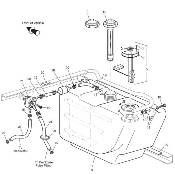 Fuel Tank (For Electric Fuel Gauge) - For An E-Z-Go | Carrus ...