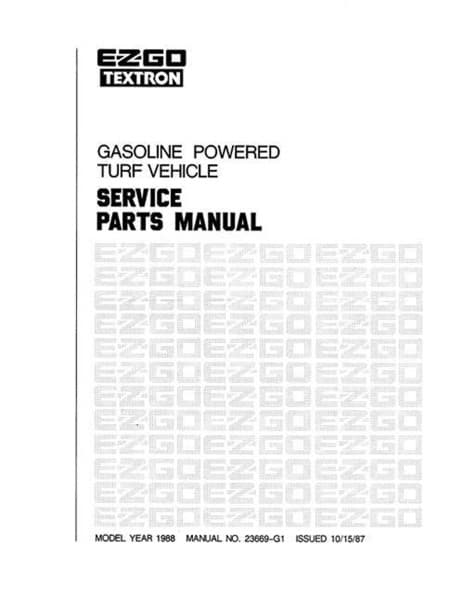 Picture of MANUAL, PARTS, GXT300/800 1988