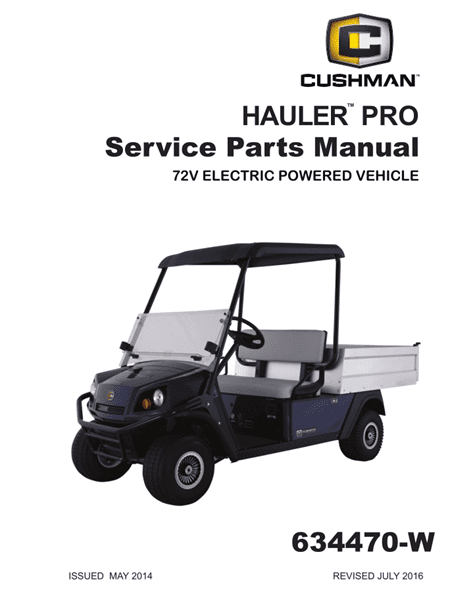 2014 – CUSHMAN - HAULER - SM - All elec/utility | Carrus - Parts for