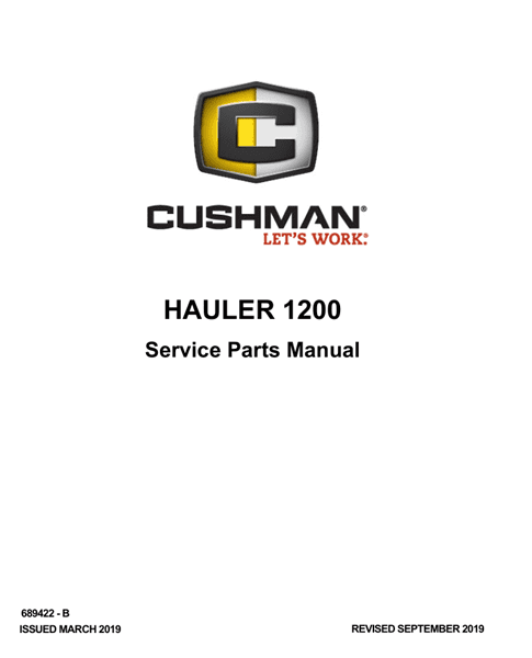 2019 – CUSHMAN - HAULER 1200 - SM - GAS | Carrus - Parts for your carts