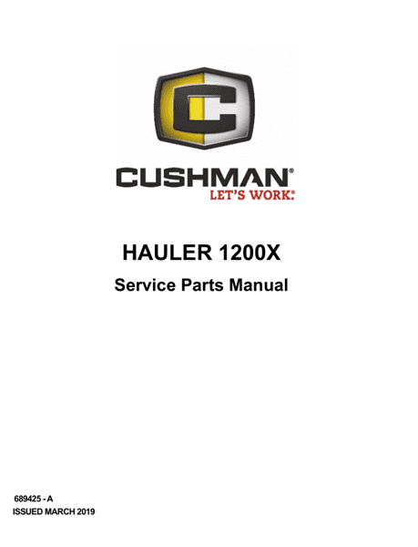 Picture of 2019 – CUSHMAN - HAULER 1200X - SM - GAS