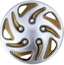 Picture of Chrome and Gold Swirl Wheel Cover 8"