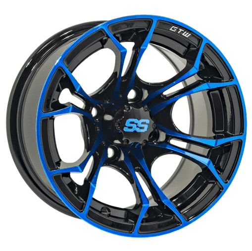 Picture of GTW® Spyder 14x7 Black with Blue Accents Wheel (3:4 Offset)