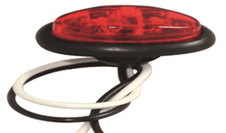 Picture of Red Mini Oval Marker Light With Bare Wire Ends