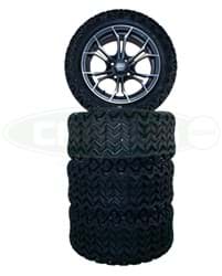 Picture of 14*7 Matte Black Diesel rim with 23x10-14 Mjfx Predator All-Terrain Tire