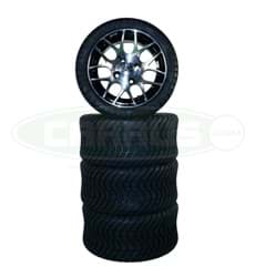 Picture of Gtw Pursuit 12x7 Machined Black Wheel/215/35-12 GTW® Mamba Street Tire