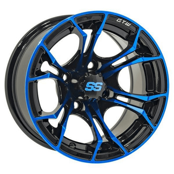 Picture of GTW® Spyder 12x7 Black with Blue Accents Wheel (3:4 Offset)